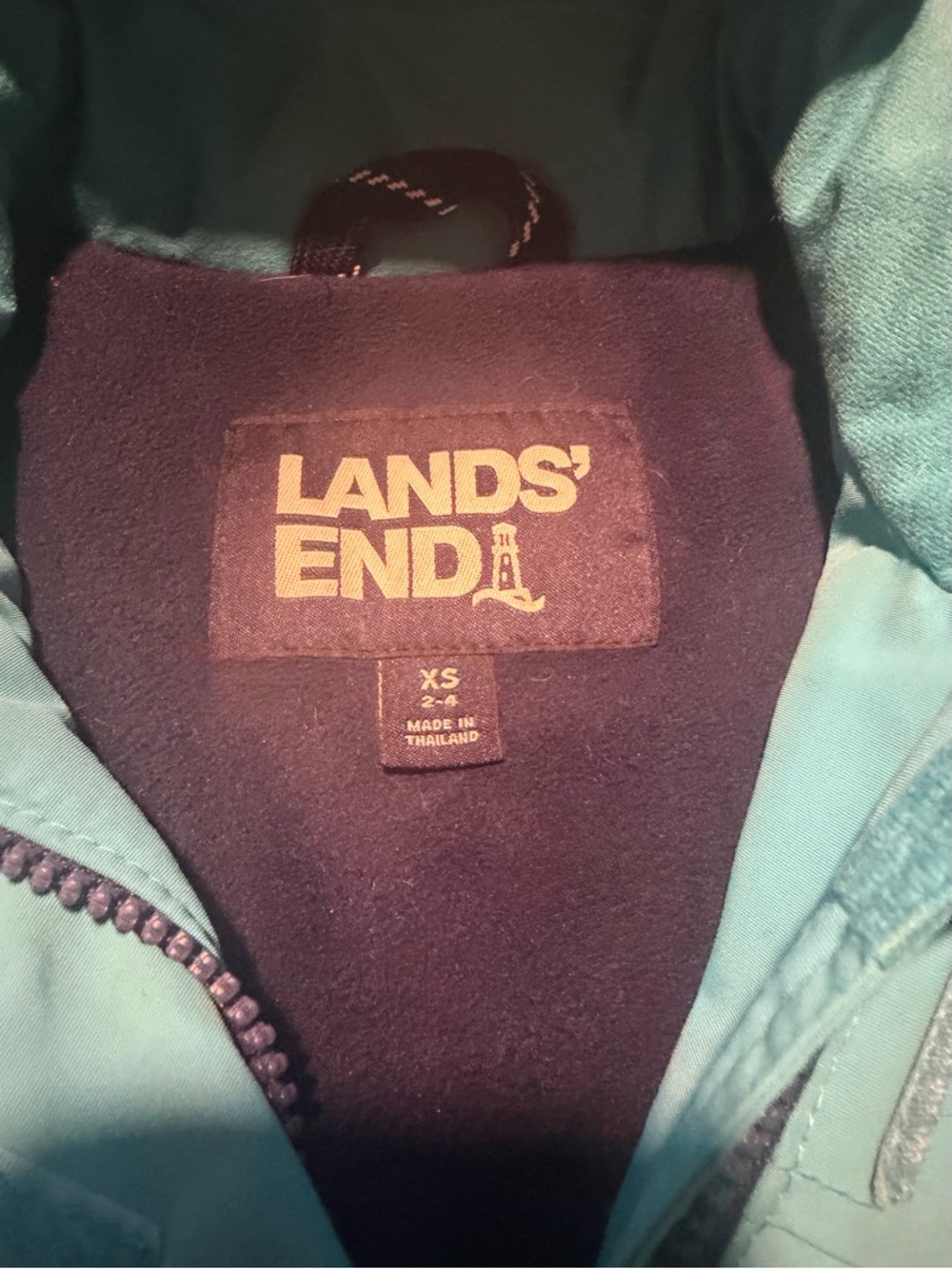 Lands' End Women's Aqua Blue Hooded Ski Jacket - Picture 8 of 10